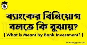 ব্যাংকের বিনিয়োগ বলতে কি বুঝায়?