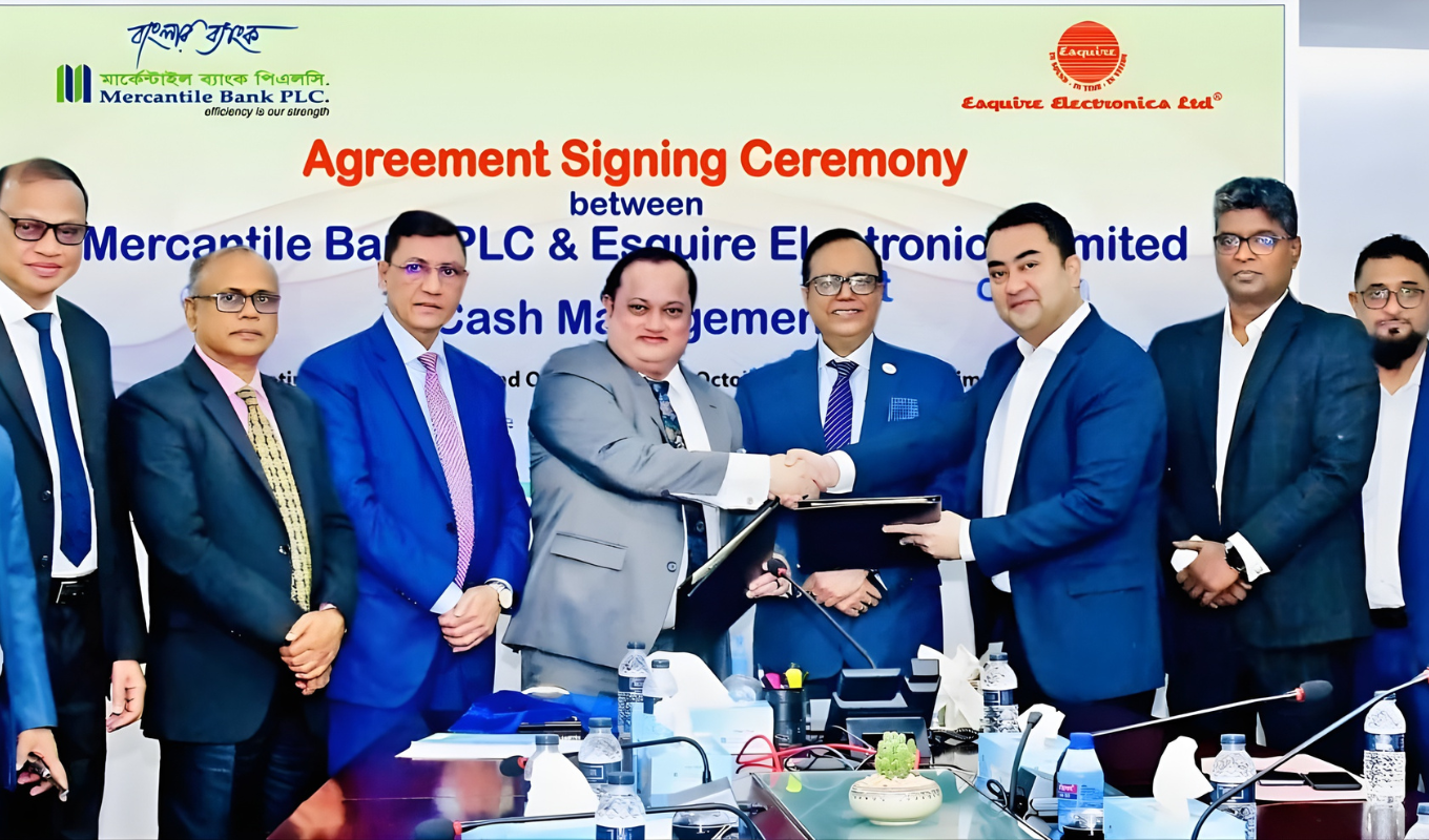 মার্কেন্টাইল ব্যাংক ও এসকোয়ার ইলেকট্রনিকসের মধ্যে চুক্তি স্বাক্ষর